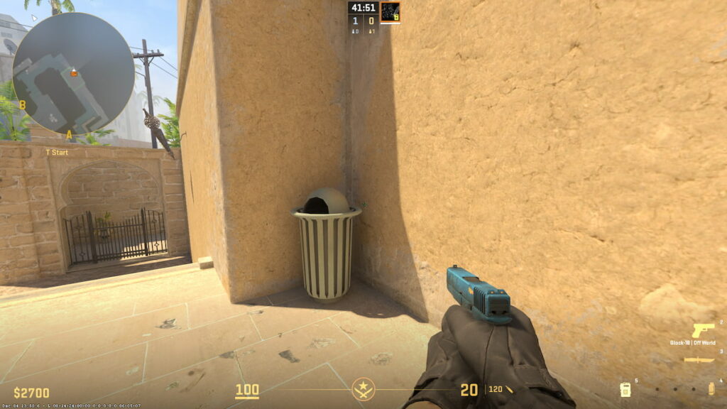 Image of T spawn on Mirage map in CS2