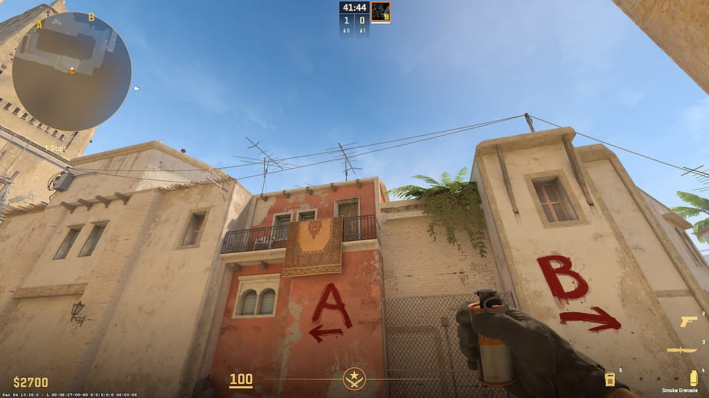 Image of T spawn on Mirage map in CS2