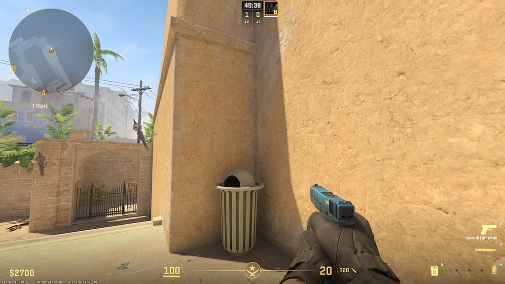 Image of T spawn on Mirage map in CS2