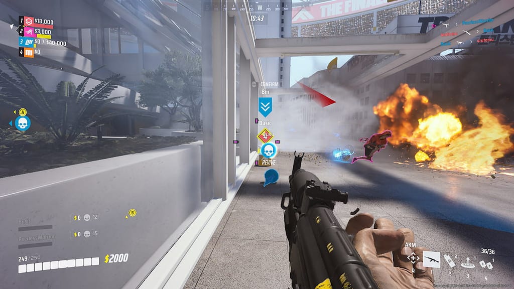 Screenshot during a match in The Finals