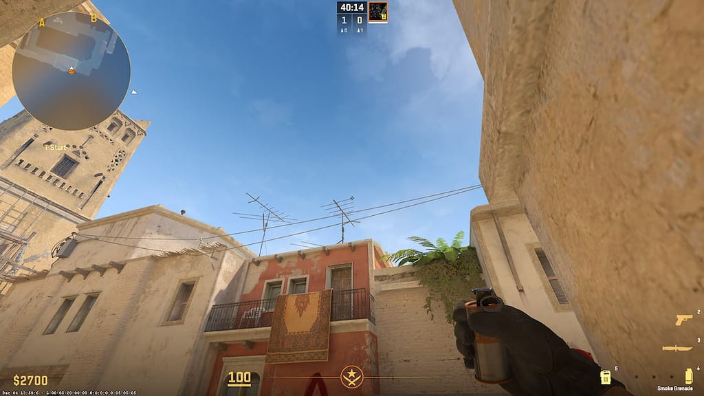Image of T spawn on Mirage map in CS2