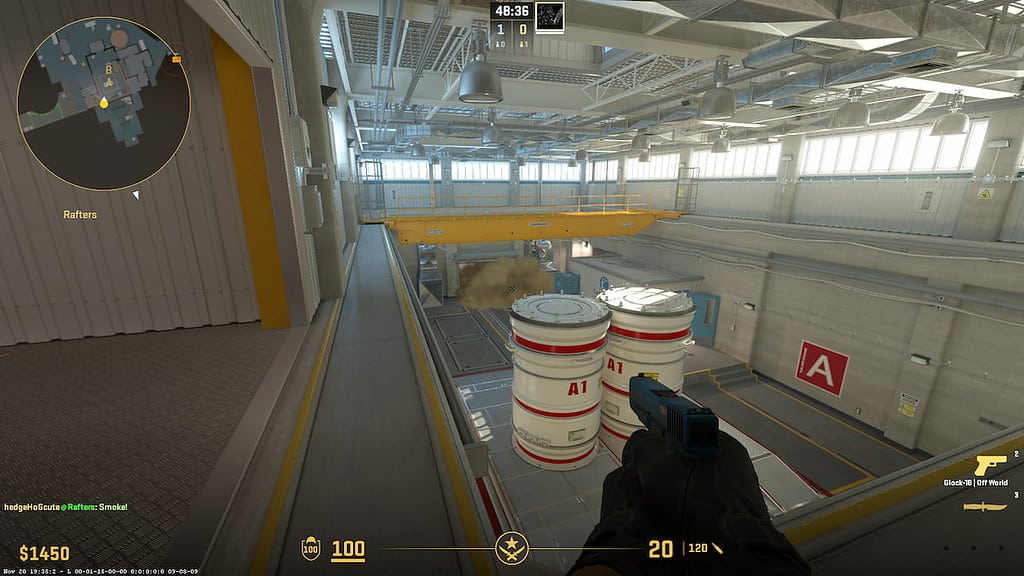 Image of a smoked Main on the map Nuke in CS2