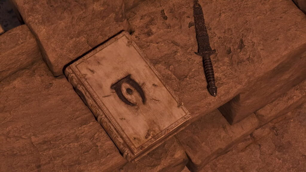 Elder Scrolls IV Oblivion Remaster image of a book and a dagger
