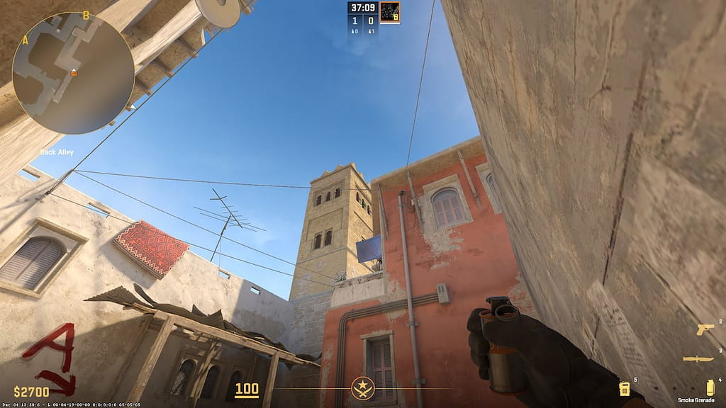 Image near B site on Mirage map in CS2
