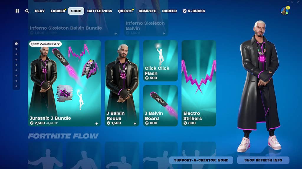 Fortnite J Balvin Jurassic bundle