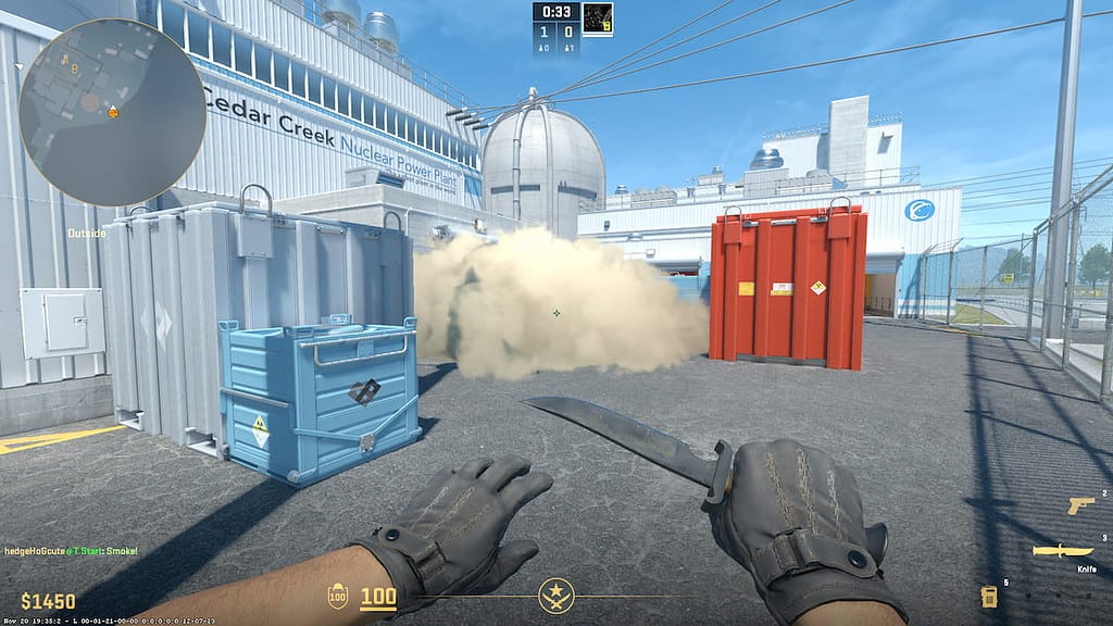 image of smoke Outside on the map Nuke in CS2
