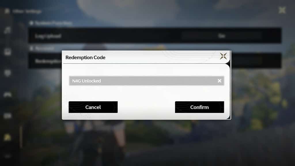 Wuthering Waves code redeem box