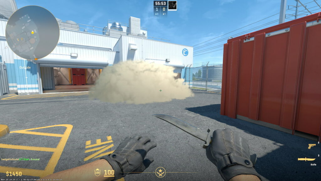 Image of smoke Outside on the map Nuke in CS2