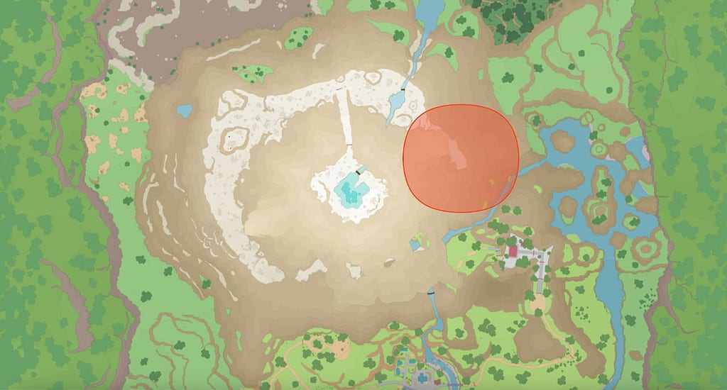 Image showing the area in which you can find Piloswine to catch in Pokemon Scarlet and Violet.