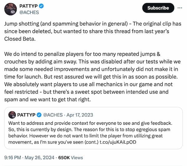 XDefiant developer gave a statement on bunny-hopping