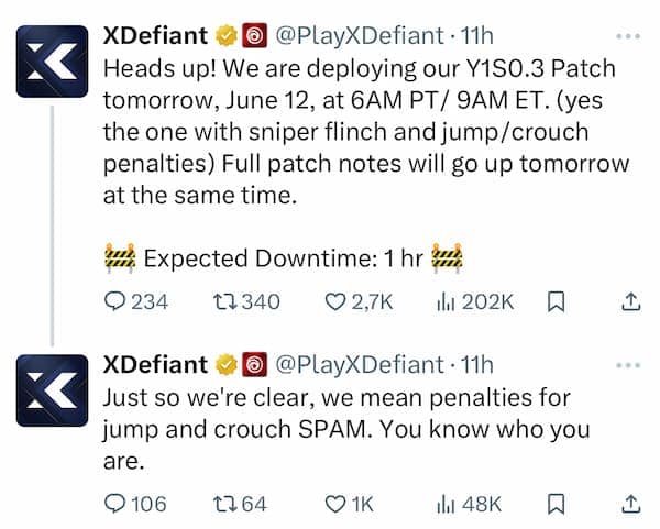 XDefiant confirms a new patch