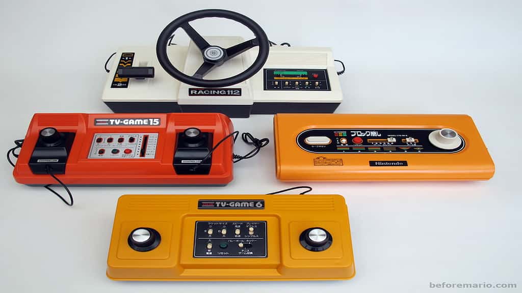 Image showing all the different versions of the Nintendo Color TV Games Consoles