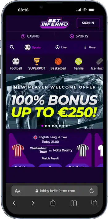 Bet Inferno odds och bonus