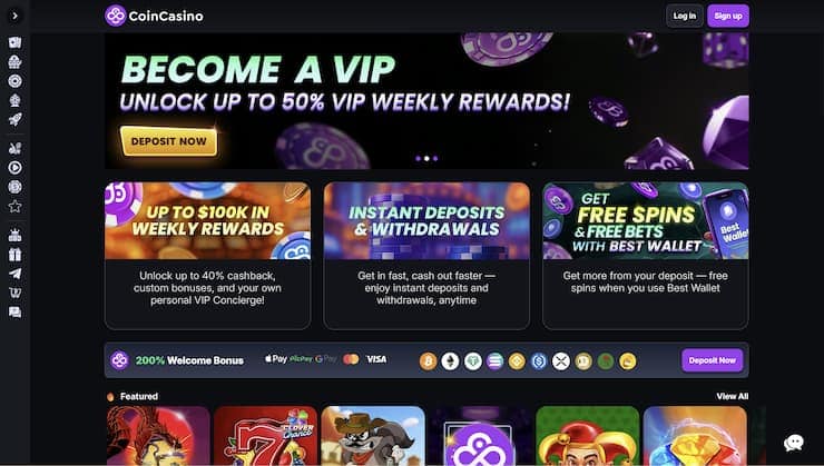 A look at CoinCasino and its generous $30,000 welcome bonus.