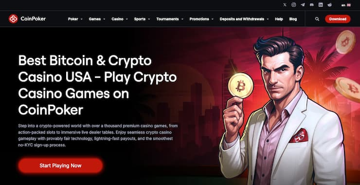 Best offshore poker sites platform CoinPoker crypto poker lobby