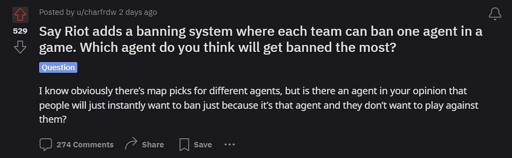 Valorant Fans Urge for Agent Ban System 