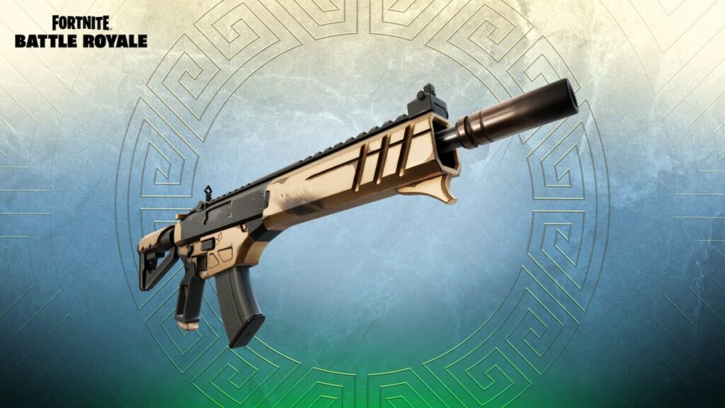 Fortnite Myths and Mortals promo image of Warforged Assault Rifle