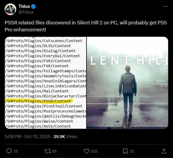 Playstation Silent Hill 2 remake screenshot from X