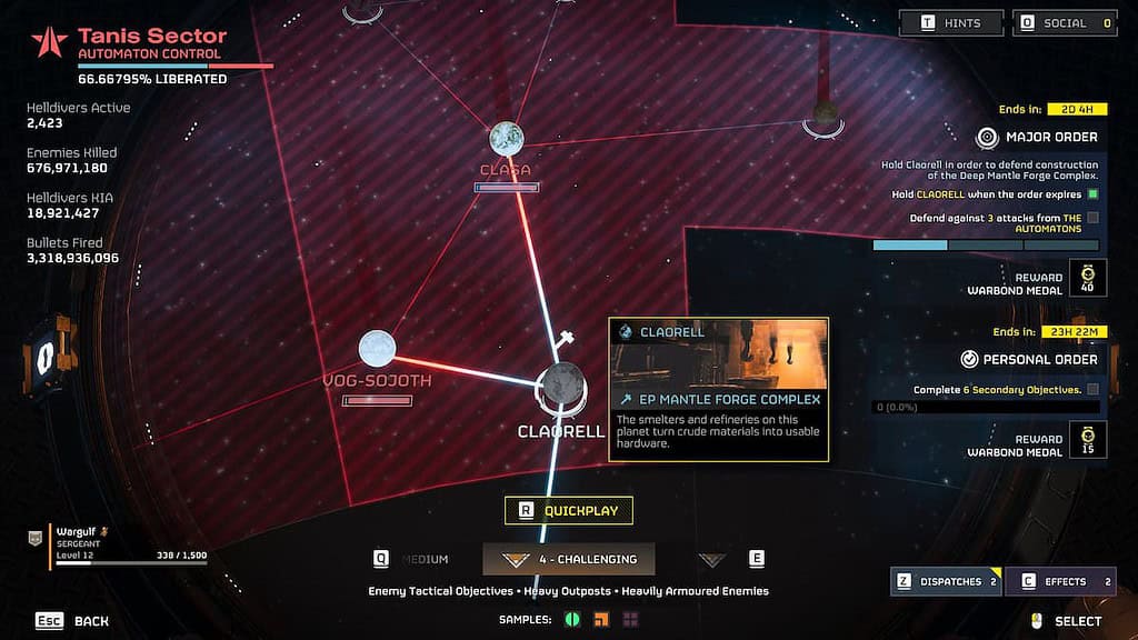 With Helldivers focused on Claorell, Joel advances Automatons towards our DSS Logistics Hub