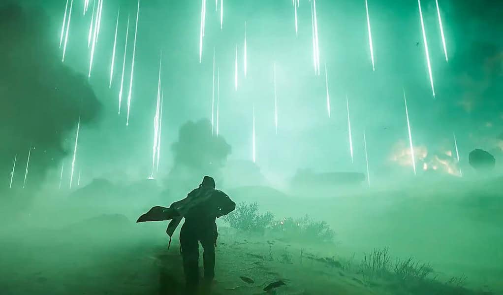 Leaks show projectiles falling from the sky in Helldivers 2.