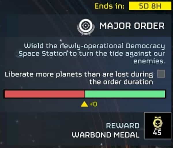 A Major Order in Helldivers 2.