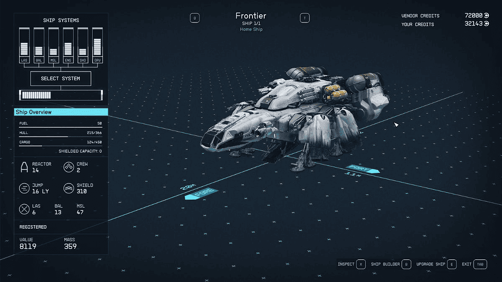 build a ship from Scratch in Starfield