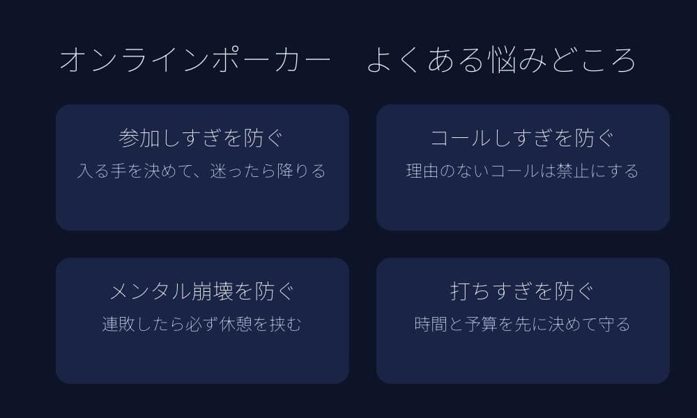 オンラインポーカーの始め方｜ルールの覚え方・テーブル選び・賭け方と負けにくい遊び方