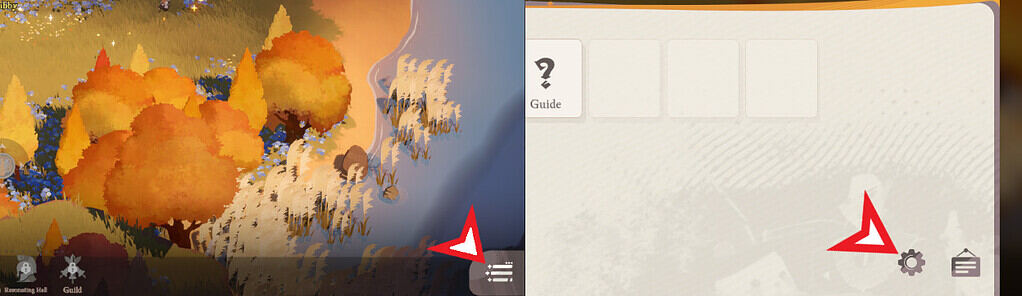 AFK Journey screenshot of locations for options and settings