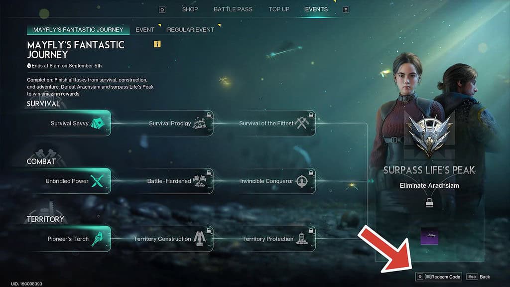 Once Human event shop with redeem codes highlighted