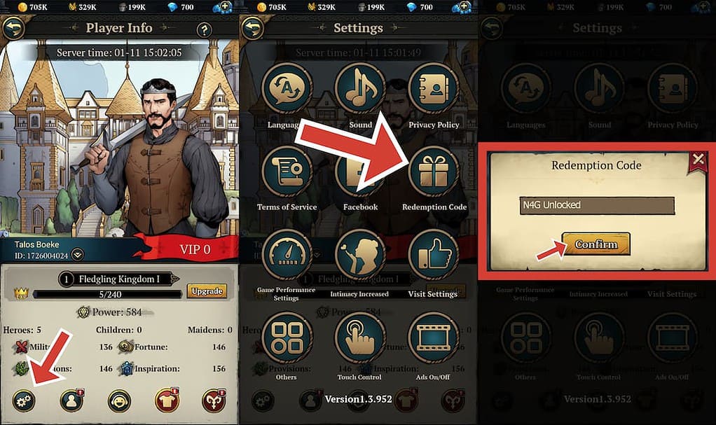 King's Throne image of a Redeem codes location