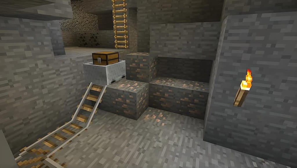 Iron ore in Minecraft.