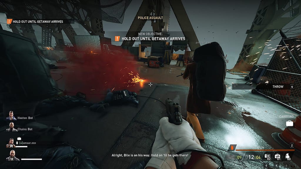 Image of a signal flare being lit in Payday 3.