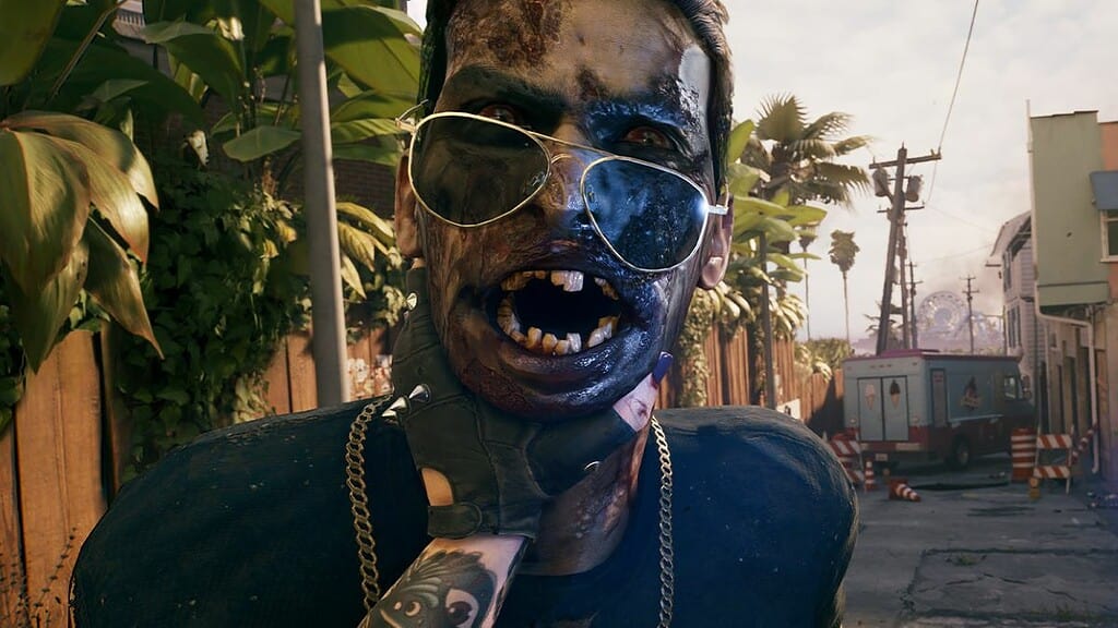 An Infected Zombie is held back by the player in dead Island 2