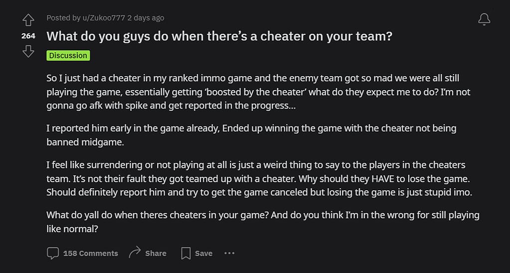 Handling Cheaters in Valorant