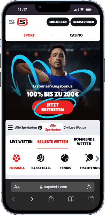 Supabet Wettanbieter Lobby - mobiler Screenshot für Deutschland