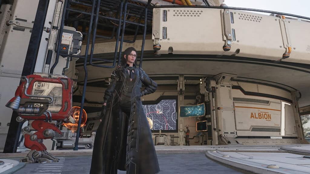 The First Descendant Gley wearing and all-black outfit in Albion