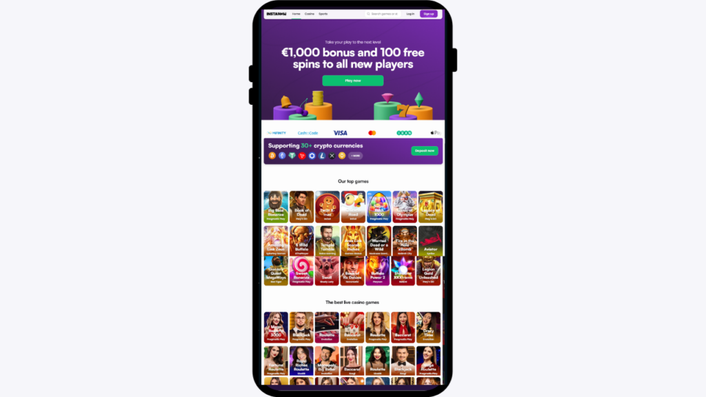 instaspin bitcoin casino